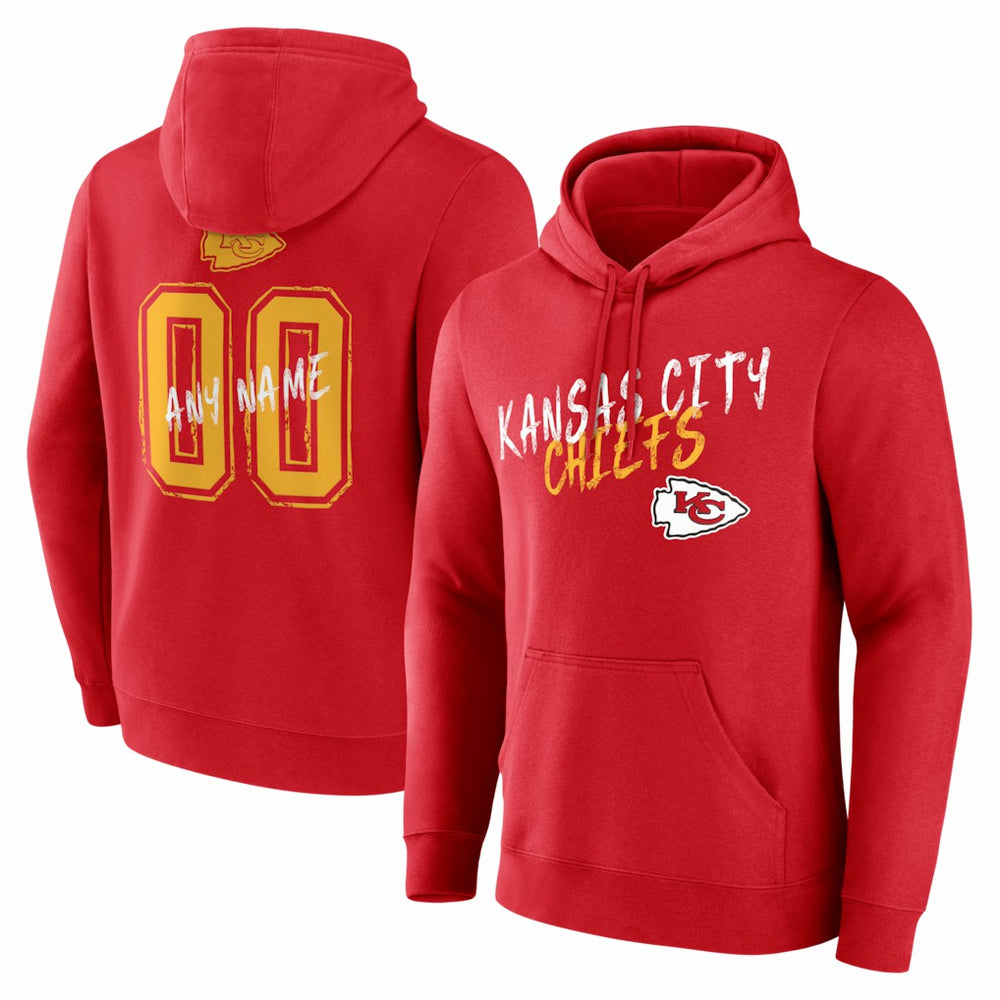 NFL Kansas City Chiefs Hustle Personalized Name & Number Hoodie