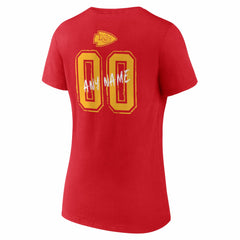 NFL Kansas City Chiefs Women's Hustle Personalized Name & Number V-Neck T-Shirt