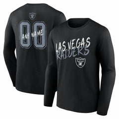 NFL Las Vegas Raiders Hustle Personalized Name & Number Long Sleeve T-Shirt