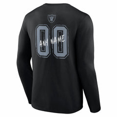 NFL Las Vegas Raiders Hustle Personalized Name & Number Long Sleeve T-Shirt