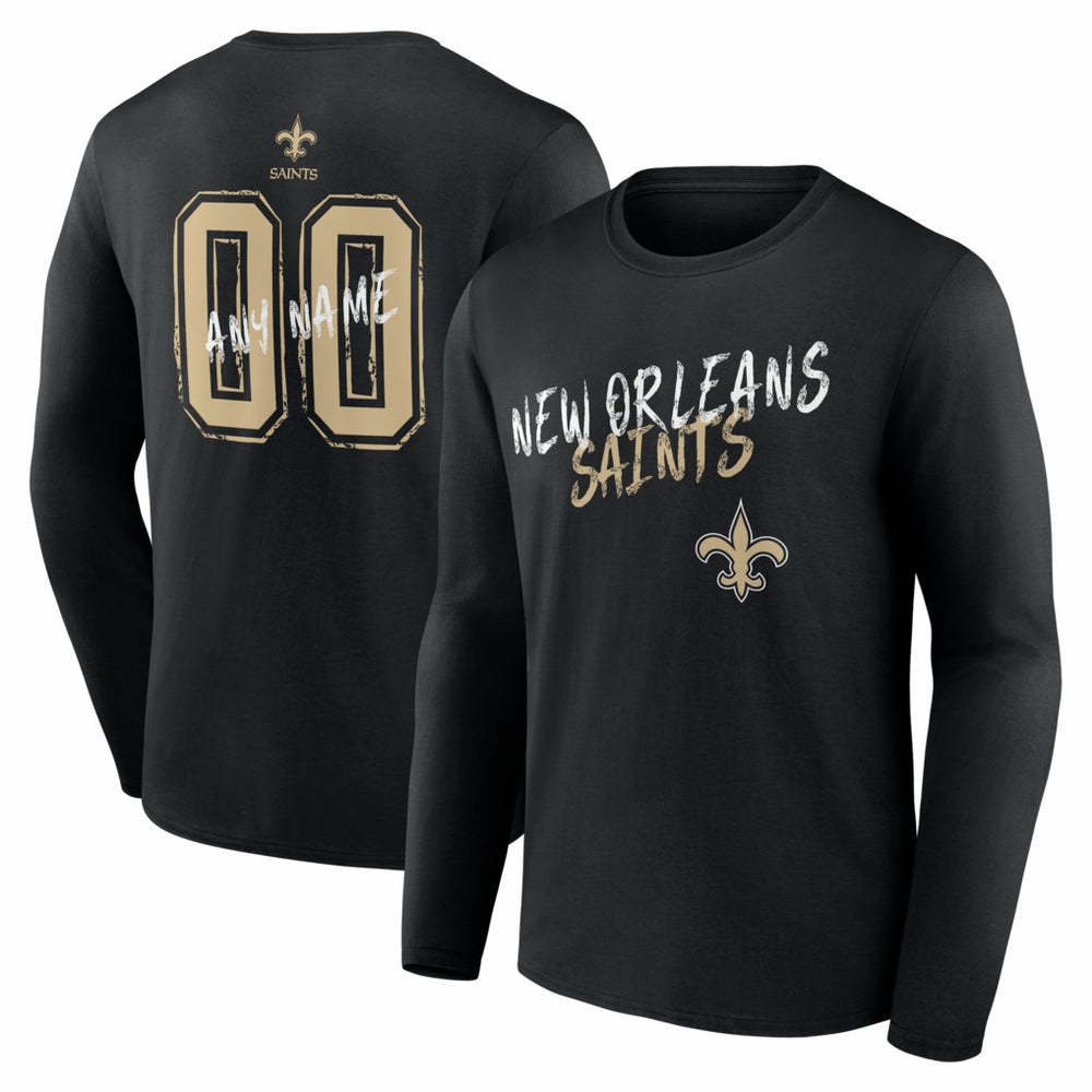 NFL New Orleans Saints Hustle Personalized Name & Number Long Sleeve T-Shirt