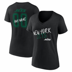 NFL New York Jets Women's Hustle Personalized Name & Number V-Neck T-Shirt
