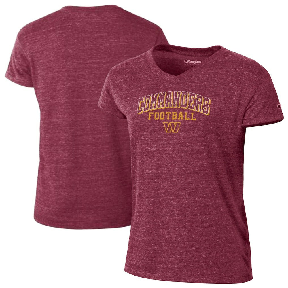 NFL Washington Commanders Women's Triumph Tri-Blend V-Neck T-Shirt