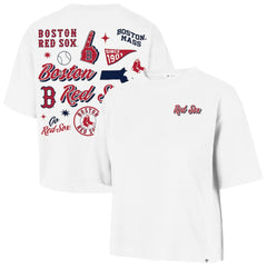 Boston Red Sox Women's Collage Script Reed City T-Shirt - White | 47 brand