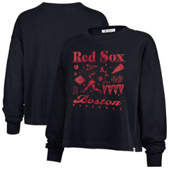 Boston Red Sox Women's Team Collage Sydney Long Sleeve T-Shirt - Navy | 47 brand