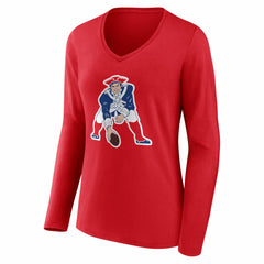 NFL New England Patriots Drake Maye Women's Nickname V-Neck Long Sleeve T-Shirt