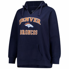 NFL Denver Broncos Women's Plus Size Heart & Soul Notch Neck Hoodie