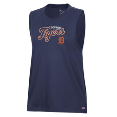 Detroit Tigers Champion Women's Muscle Tank Top - Navy