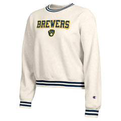 Milwaukee Brewers Champion Women's Reverse Weave Sweatshirt - Cream
