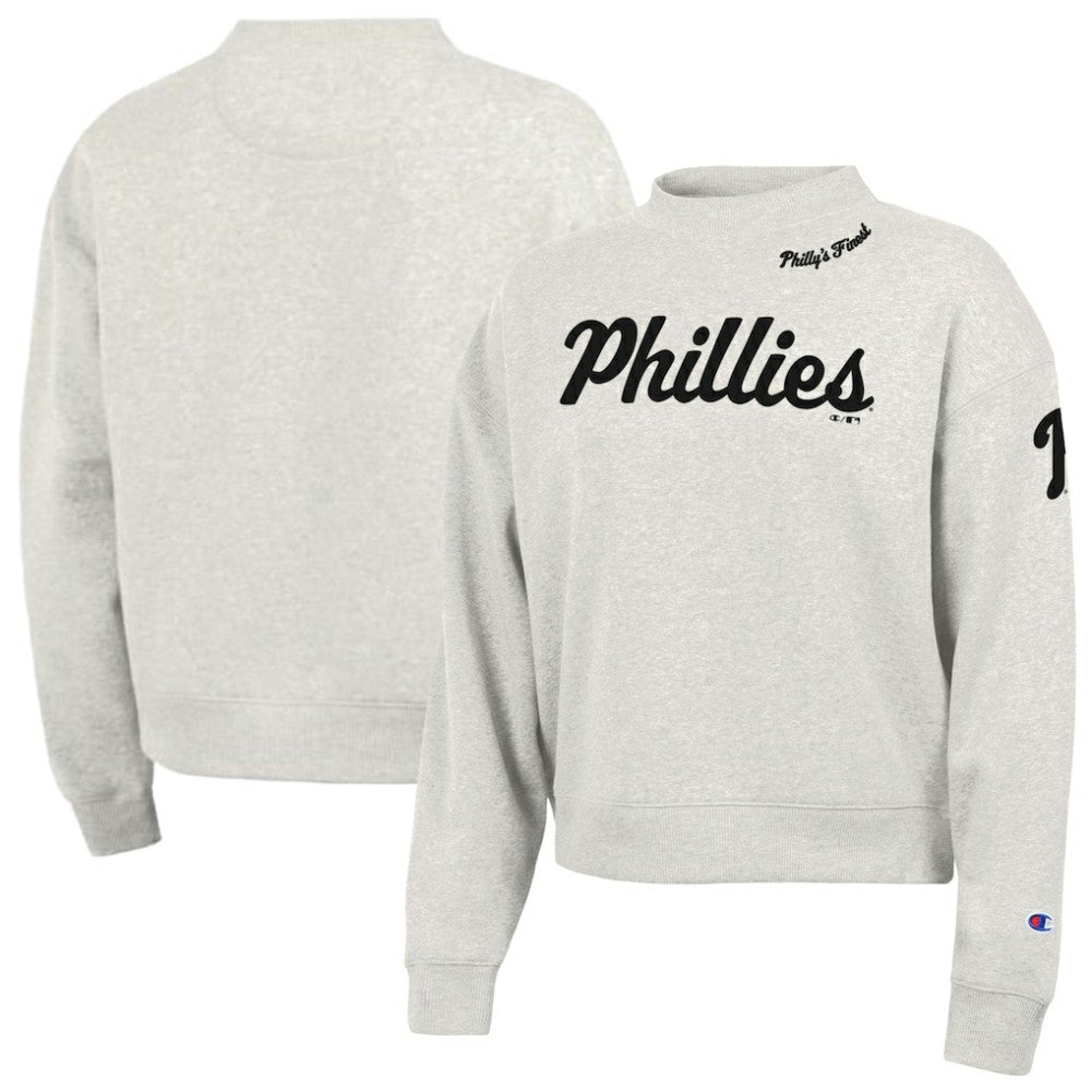 Philadelphia Phillies Champion Women's Triumph Tri-Blend Sweatshirt - Stone