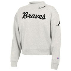 Atlanta Braves Champion Women's Triumph Tri-Blend Sweatshirt - Stone