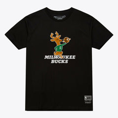 Milwaukee Bucks Unisex Hardwood Classics Arch T-Shirt - Black | Mitchell & Ness for sale
