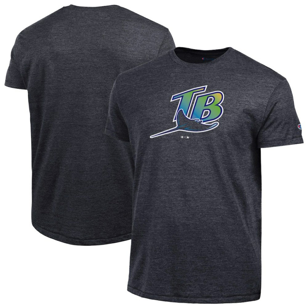 Tampa Bay Rays Champion Cooperstown Logo Tri-Blend T-Shirt - Black