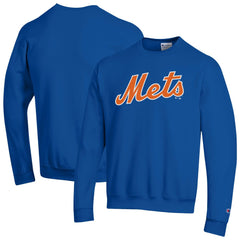 New York Mets Champion Powerblend Wordmark Sweatshirt - Royal