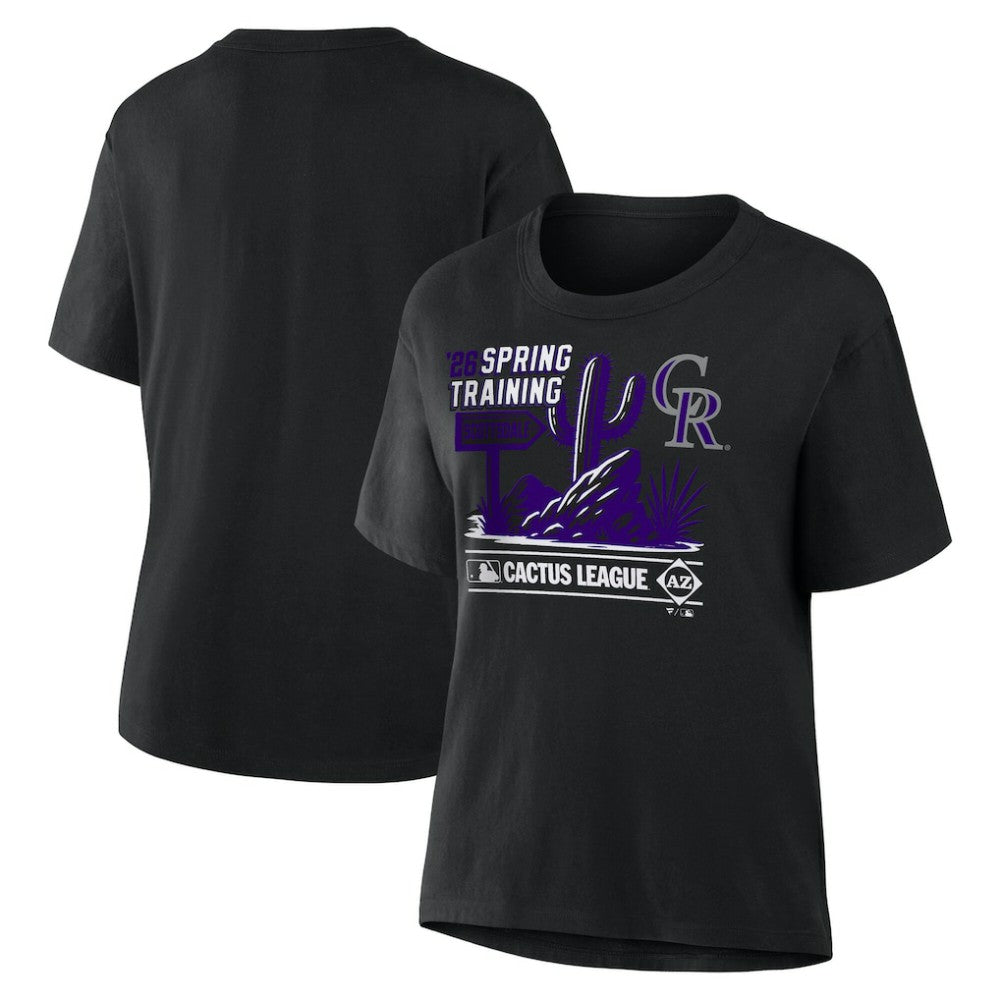 Colorado Rockies Women's 2026 Spring Training Cactus League Hometown Special T-Shirt - Black