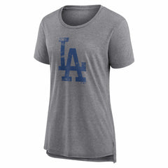 Los Angeles Dodgers Women's Heritage Personalized Any Name & Number Tri-Blend T-Shirt - Gray