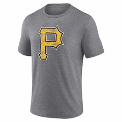 Pittsburgh Pirates Heritage Personalized Any Name & Number Tri-Blend T-Shirt - Gray