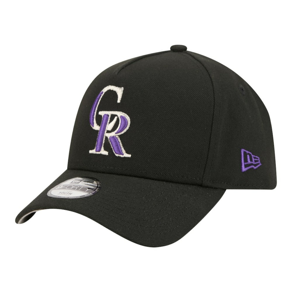 Colorado Rockies Youth 9FORTY A-Frame Adjustable Hat - Black | New Era