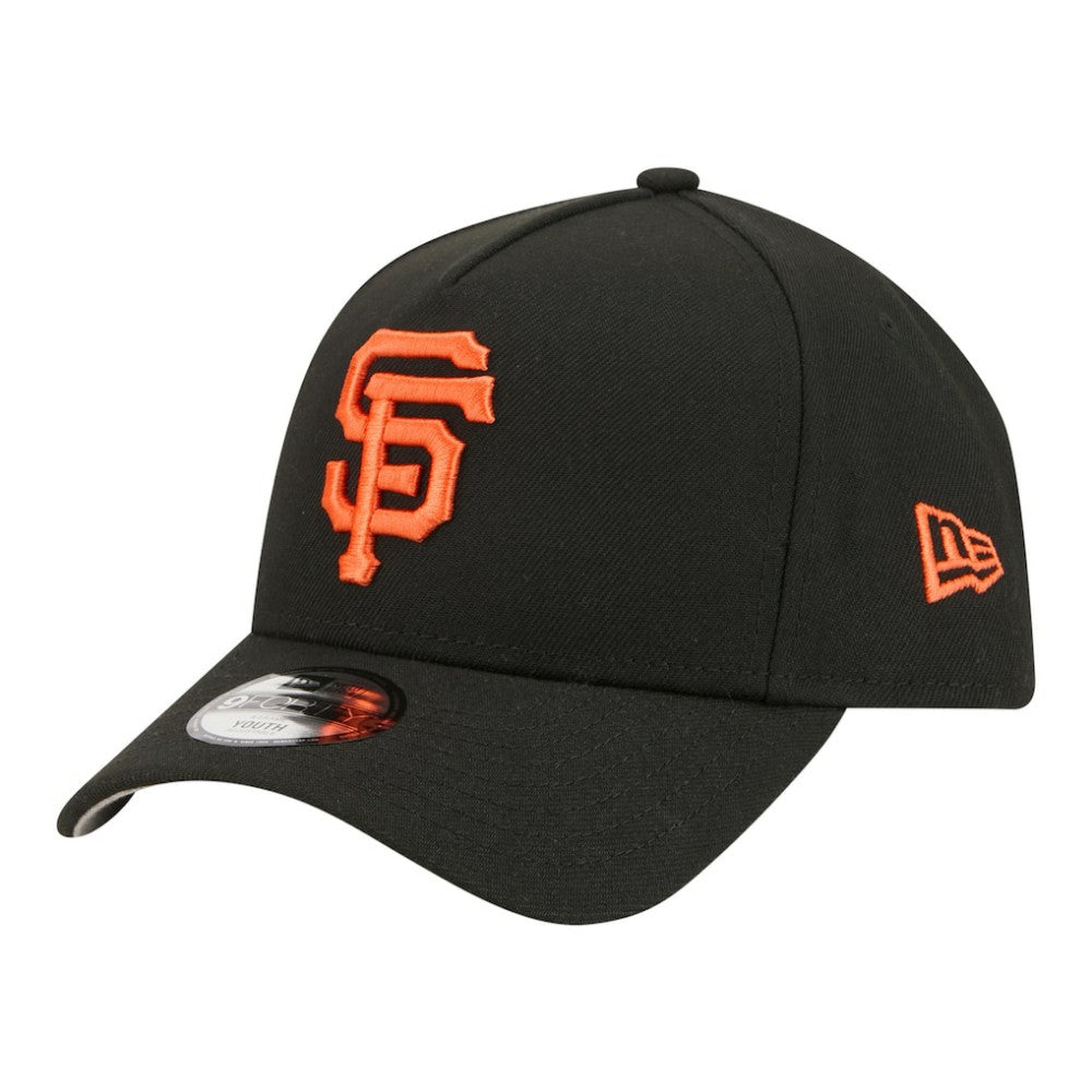 San Francisco Giants Youth 9FORTY A-Frame Adjustable Hat - Black | New Era