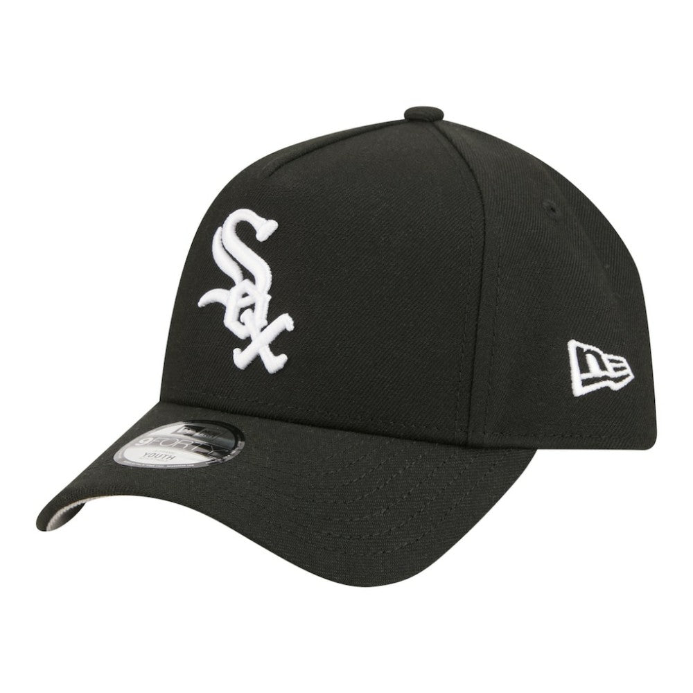 Chicago White Sox Youth 9FORTY A-Frame Adjustable Hat - Black | New Era