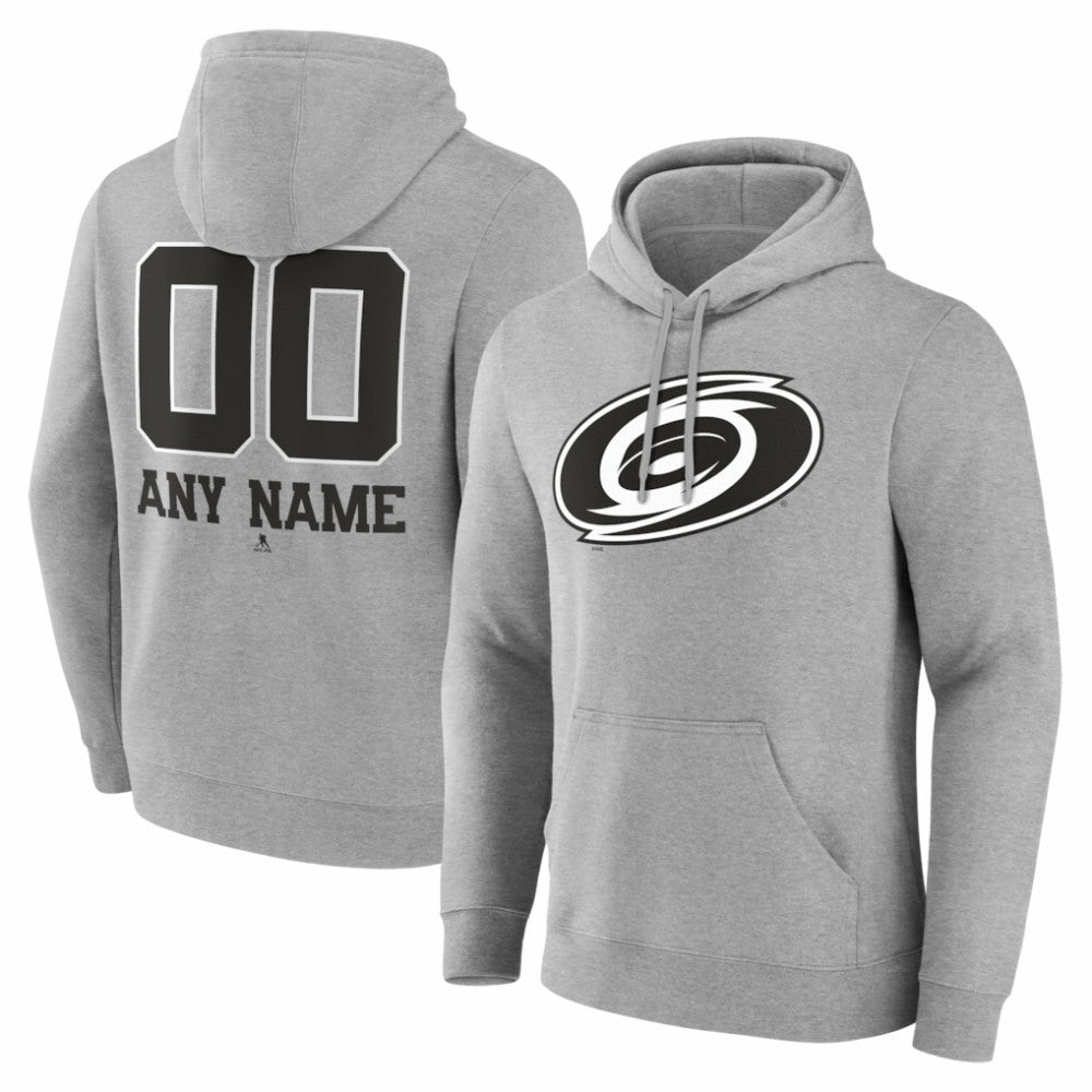 Carolina Hurricanes Big & Tall Personalized Name & Number Monochrome Pullover Hoodie