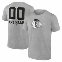 Chicago Blackhawks Big & Tall Personalized Name & Number Monochrome T-Shirt