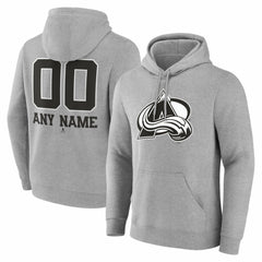 Colorado Avalanche Big & Tall Personalized Name & Number Monochrome Pullover Hoodie