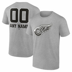 Detroit Red Wings Big & Tall Personalized Name & Number Monochrome T-Shirt