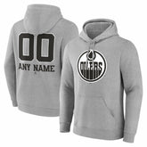 Edmonton Oilers Big & Tall Personalized Name & Number Monochrome Pullover Hoodie