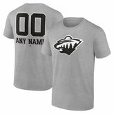 Minnesota Wild Big & Tall Personalized Name & Number Monochrome T-Shirt