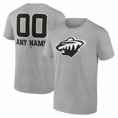 Minnesota Wild Big & Tall Personalized Name & Number Monochrome T-Shirt