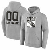 New York Rangers Big & Tall Personalized Name & Number Monochrome Pullover Hoodie