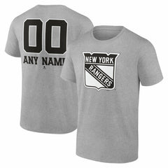 New York Rangers Big & Tall Personalized Name & Number Monochrome T-Shirt