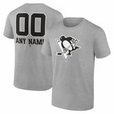 Pittsburgh Penguins Big & Tall Personalized Name & Number Monochrome T-Shirt