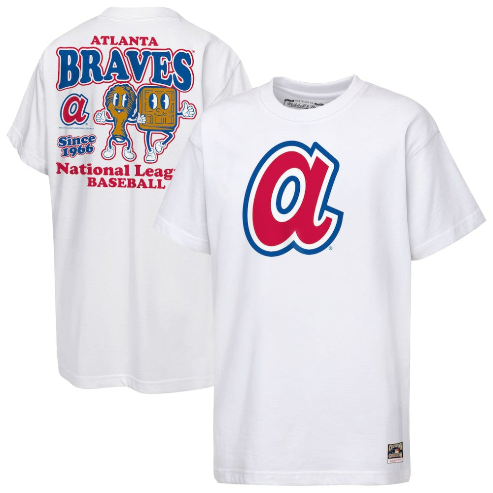 Atlanta Braves Cooperstown Concession T-Shirt - White | Mitchell & Ness