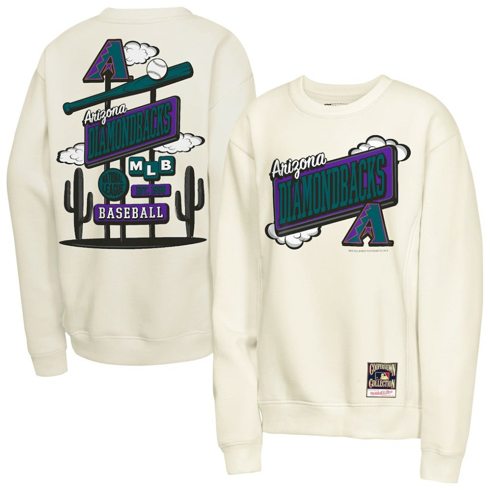 Arizona Diamondbacks Youth Retro Billboard Sweatshirt - Natural | Mitchell & Ness