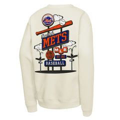 New York Mets Youth Retro Billboard Sweatshirt - Natural | Mitchell & Ness