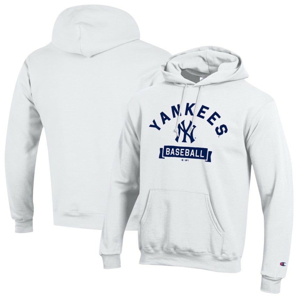 New York Yankees Champion Eco Powerblend Hoodie - White