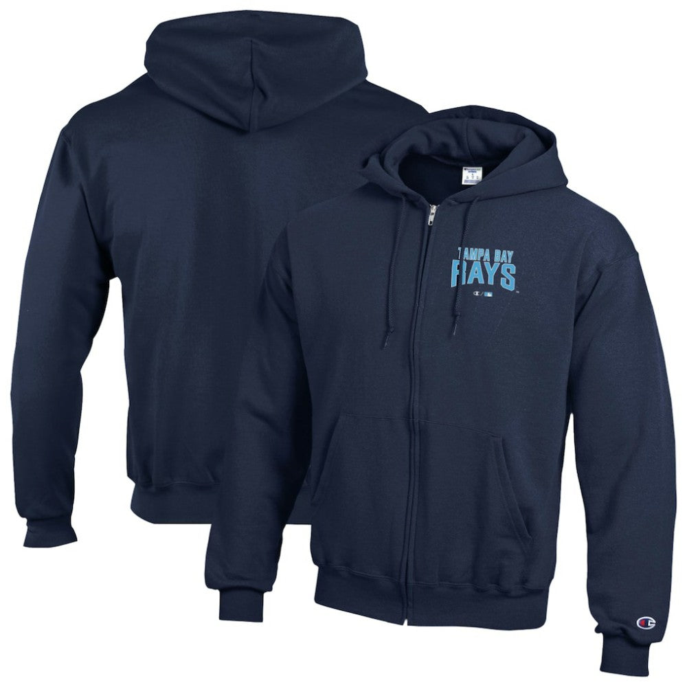 Tampa Bay Rays Champion Eco Powerblend Full-Zip Hoodie - Navy