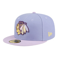 Chicago Blackhawks New Era Lavender Bloom 59FIFTY Fitted Hat