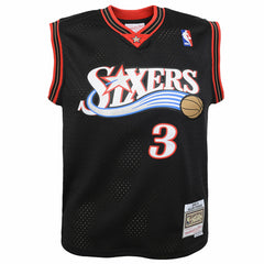Allen Iverson Philadelphia 76ers Youth 2000-01 Swingman Road Jersey - Black | Mitchell & Ness on sale
