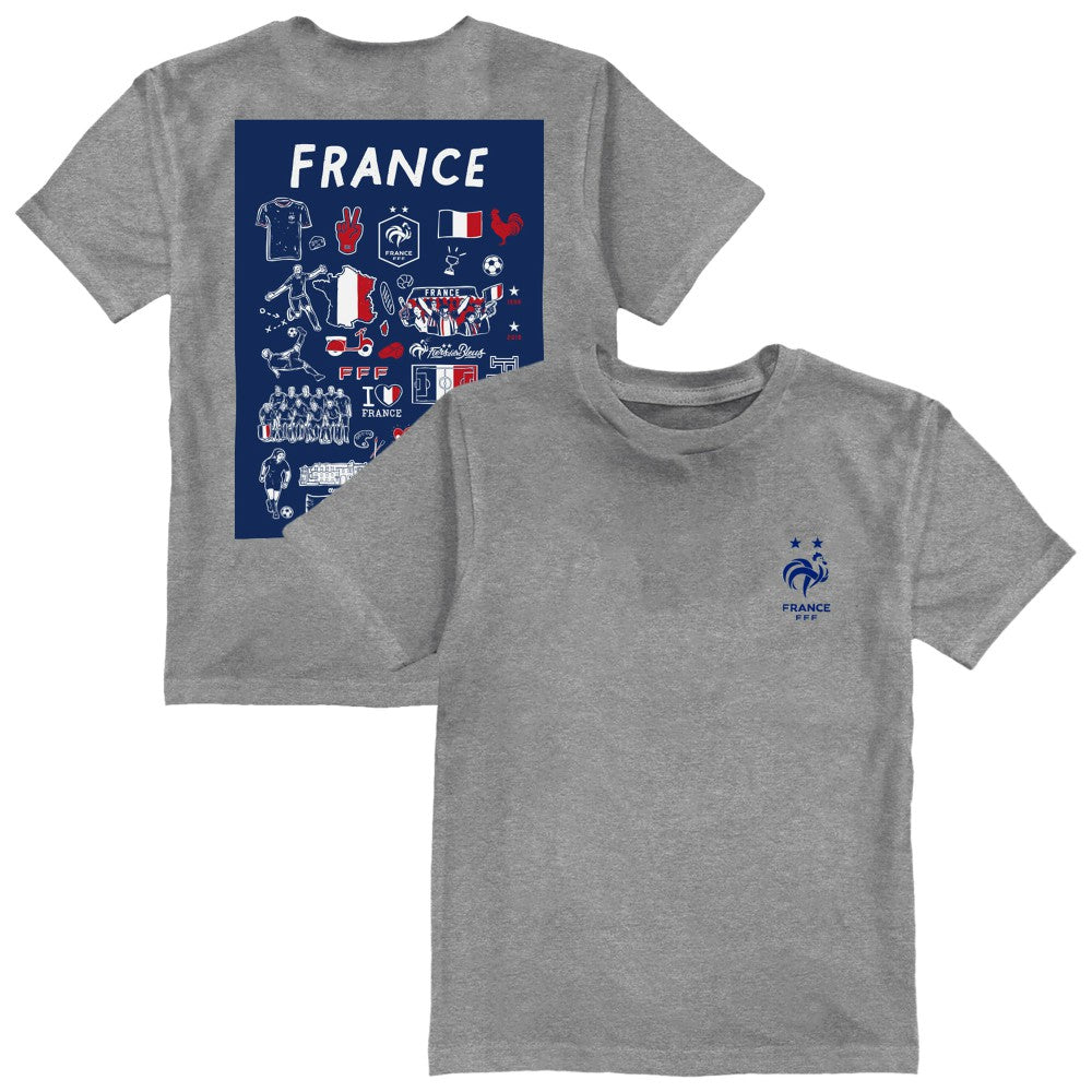 France National Team Vive La Fete Youth Impressions Artwork T-Shirt / Soccer On sale