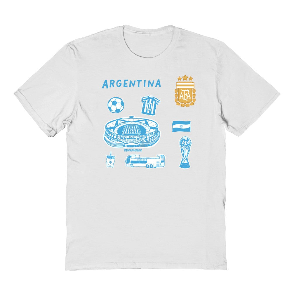 Argentina National Team Vive La Fete Youth Impressions Icons T-Shirt / Soccer Sale