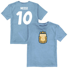 Lionel Messi Argentina National Team Vive La Fete Youth Player Name & Number Color Badge T-Shirt / Soccer Discount