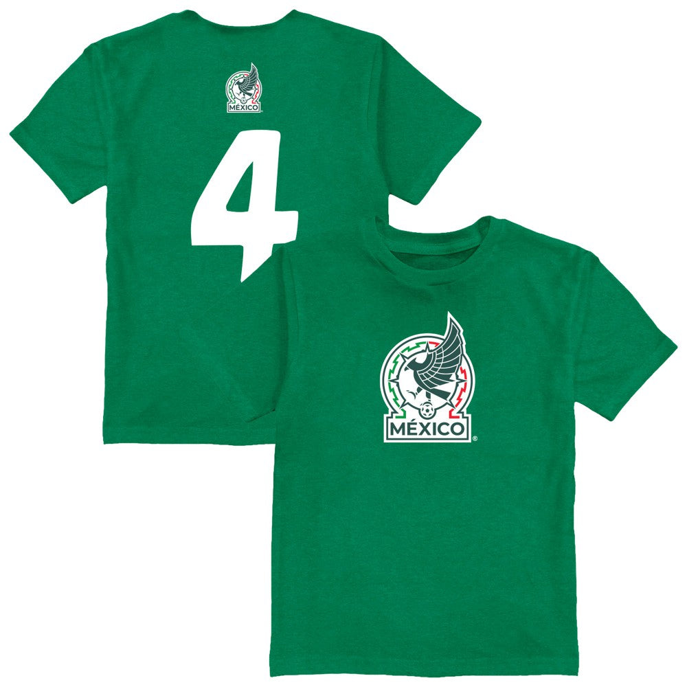 Edson Álvarez Mexico National Team Vive La Fete Youth Player Name & Number Color Badge T-Shirt / Soccer For sale