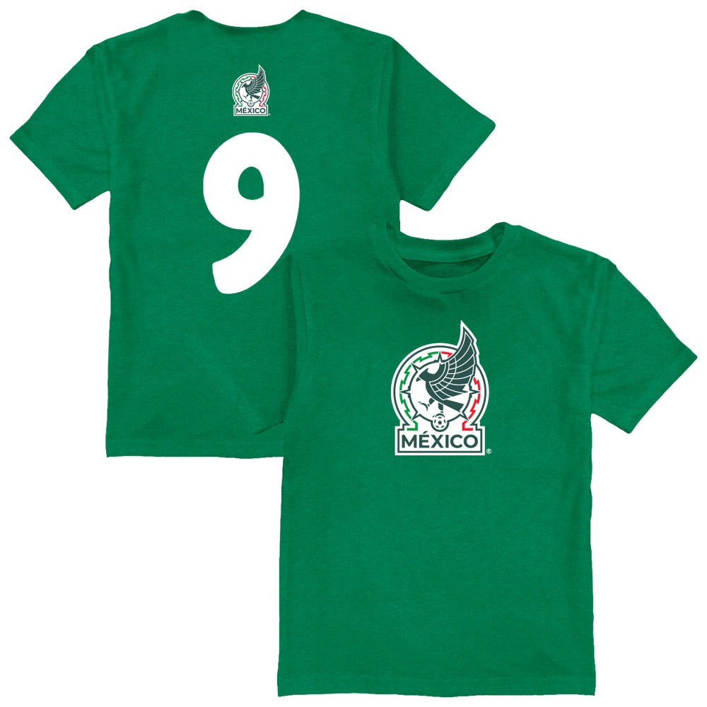 Raúl Jiménez Mexico National Team Vive La Fete Youth Player Name & Number Color Badge T-Shirt / Soccer New