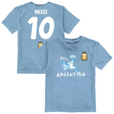 Lionel Messi Argentina National Team Vive La Fete Youth Player Name & Number Chilena Style T-Shirt / Soccer On sale