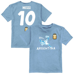 Lionel Messi Argentina National Team Vive La Fete Youth Player Name & Number Chilena Style T-Shirt / Soccer On sale
