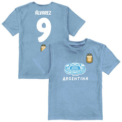 Julián Álvarez Argentina National Team Vive La Fete Youth Player Name & Number Stadium Style T-Shirt / Soccer For sale
