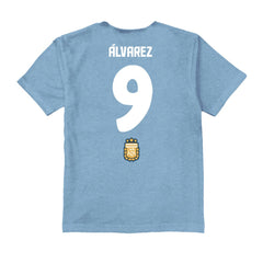 Julián Álvarez Argentina National Team Vive La Fete Youth Player Name & Number Stadium Style T-Shirt / Soccer For sale